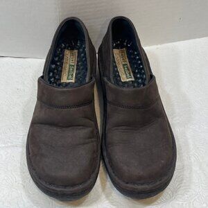 Brown Nubuck Leather "Air Massage" Clogs by Josef Seibel Size EU37 (US6.5/7) EUC